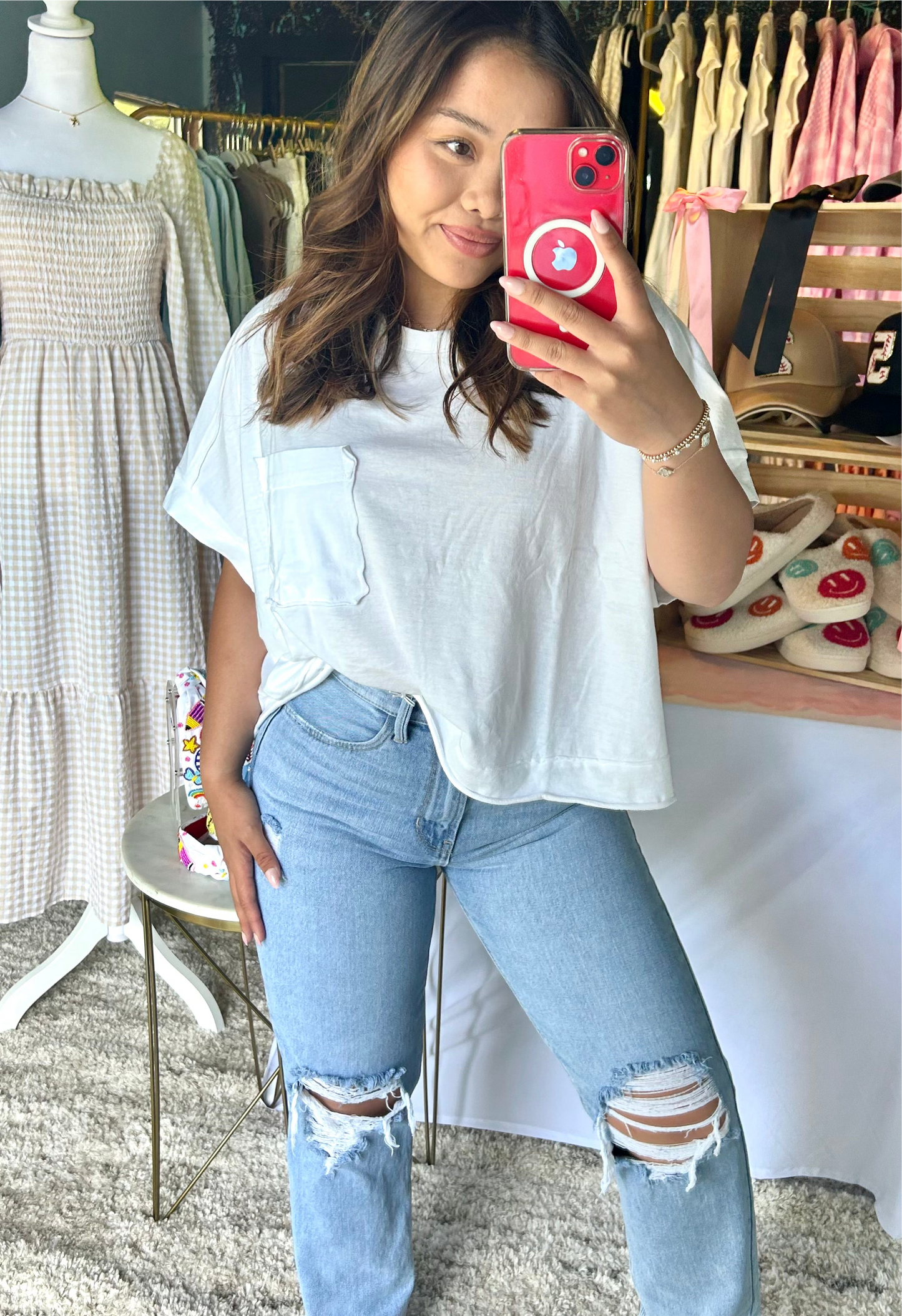 white- cropped T