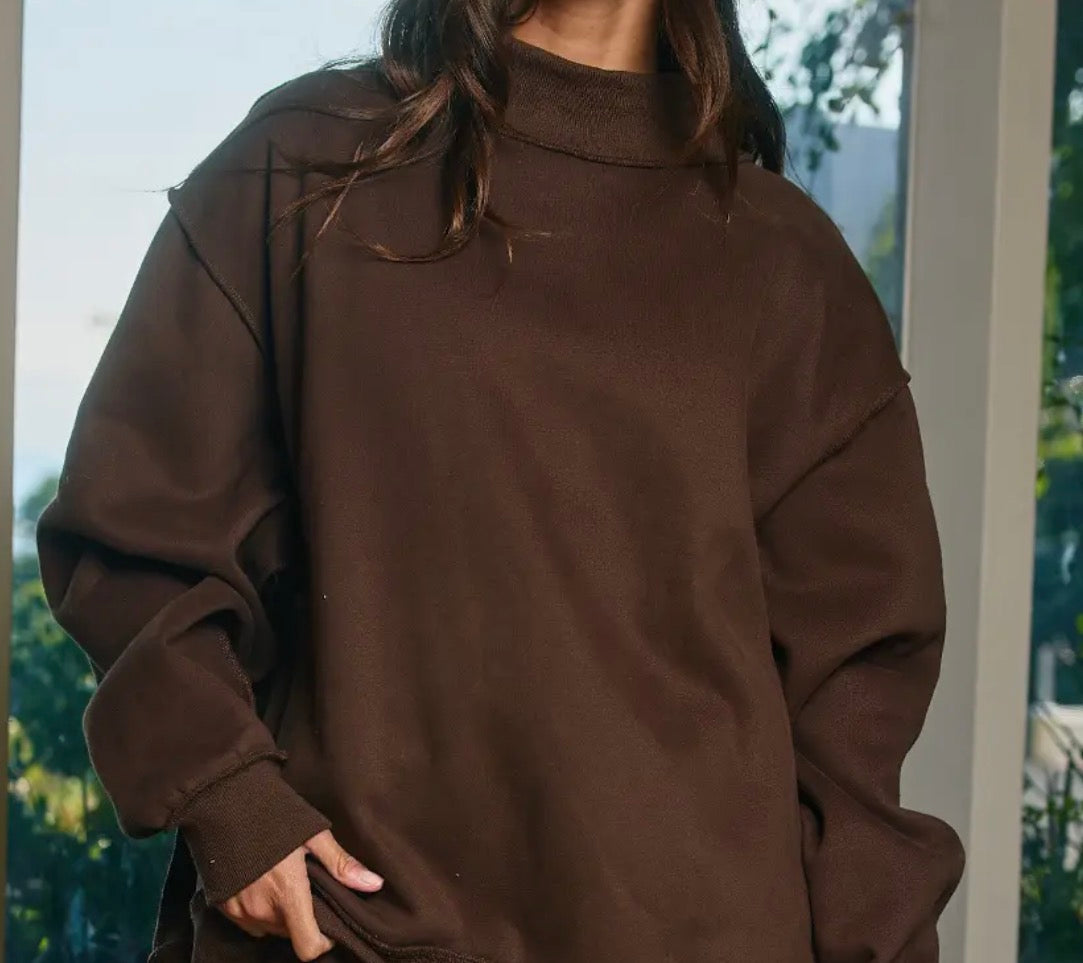 Brown Mock Neck