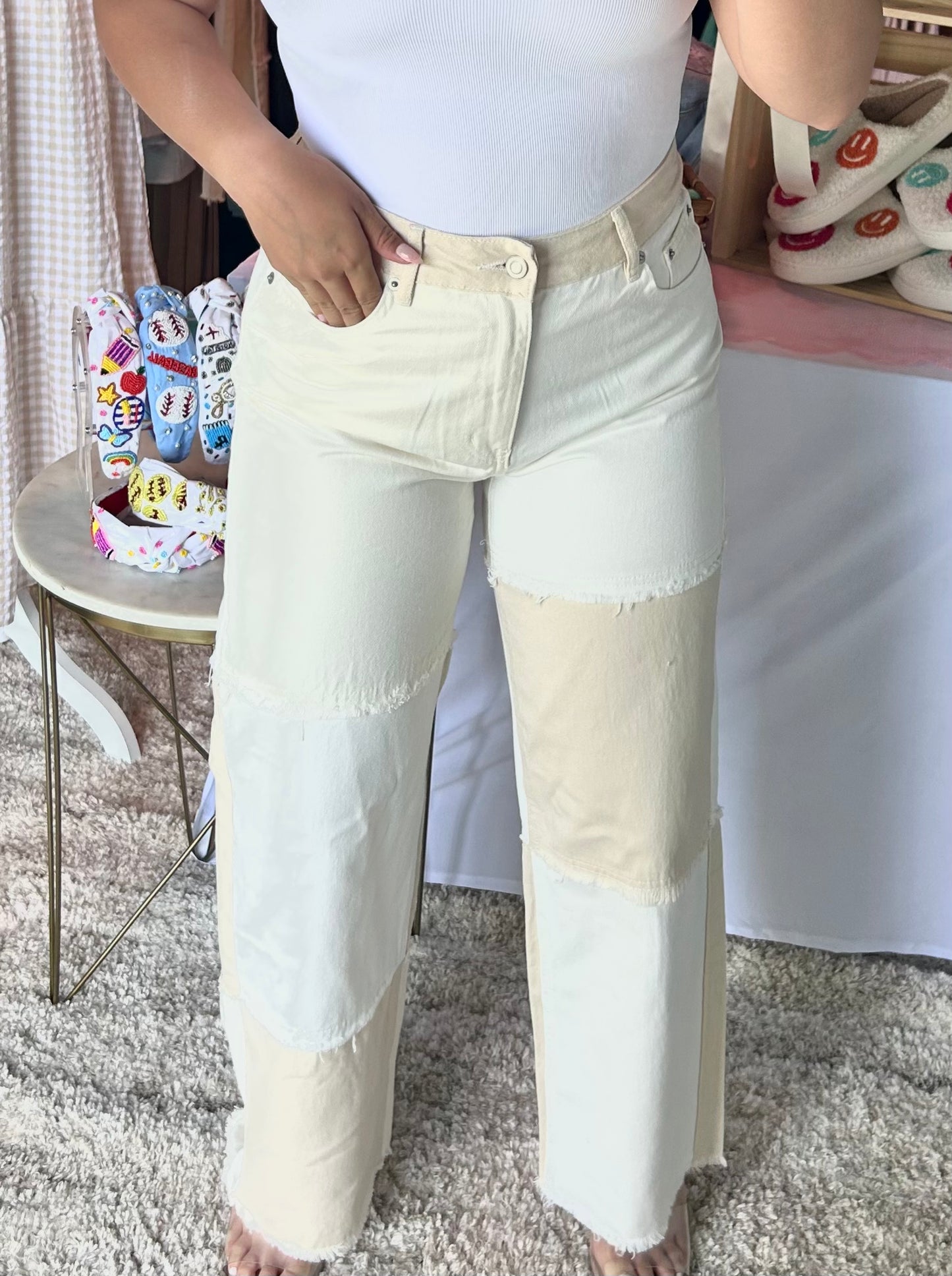 Straight-leg Patch Jeans