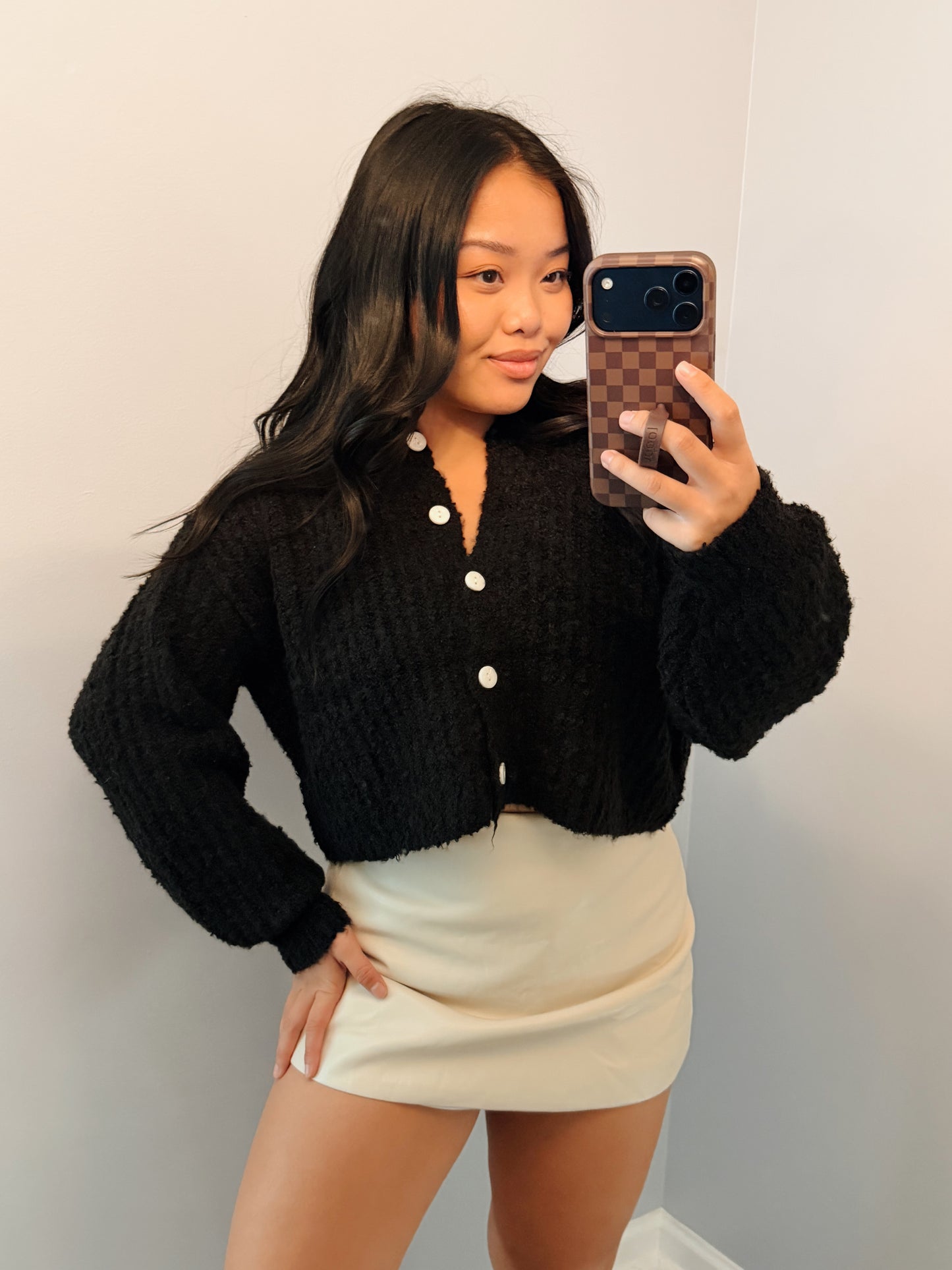 Faux leather Skort - Ivory