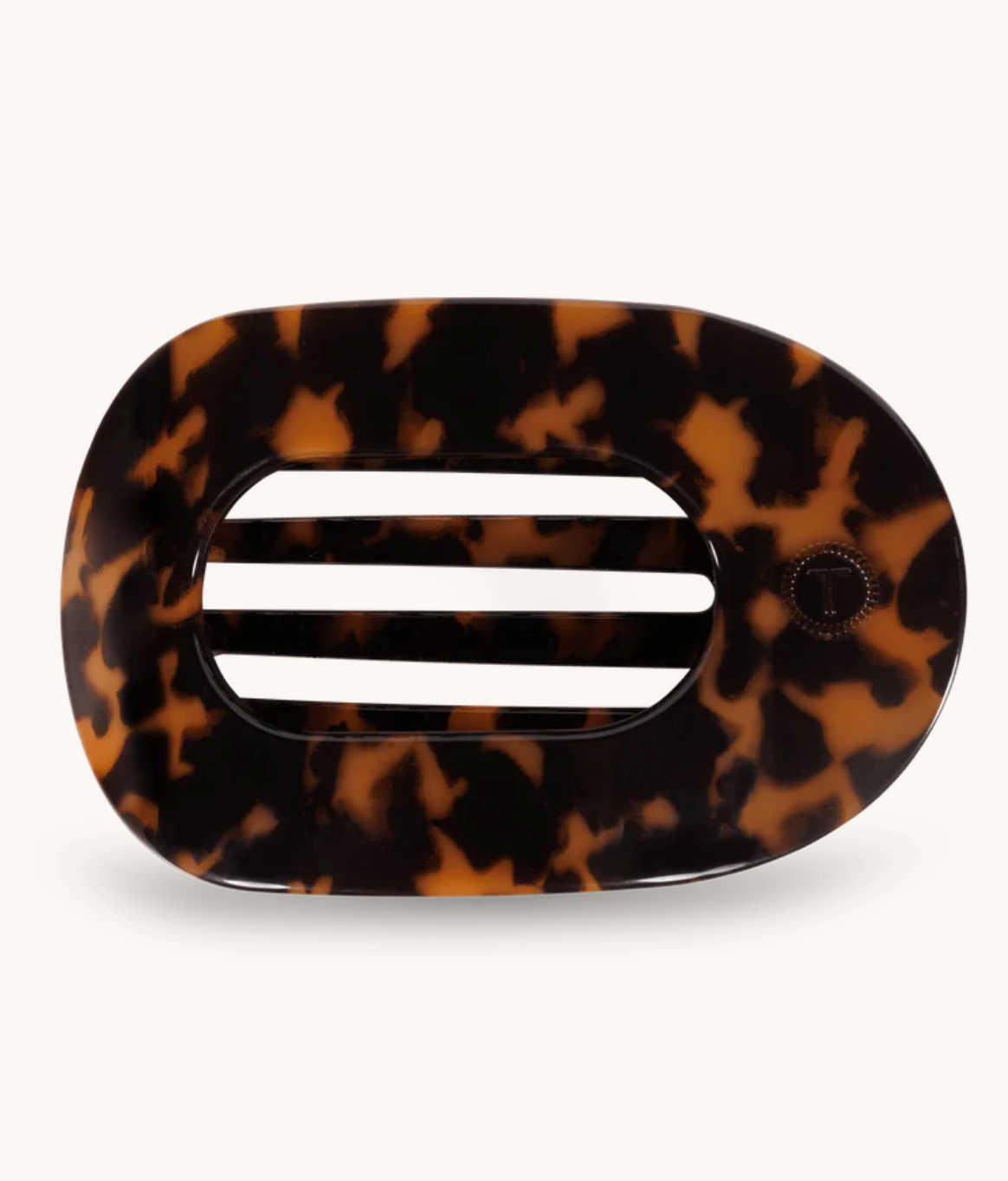 Tortoise Small Flat Round Hair Clip