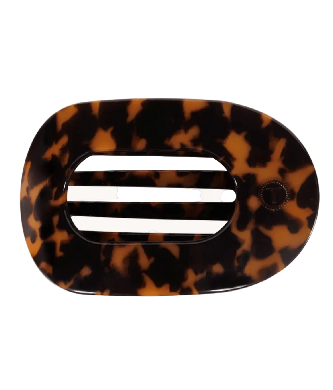 Tortoise Flat Round Hair Clip