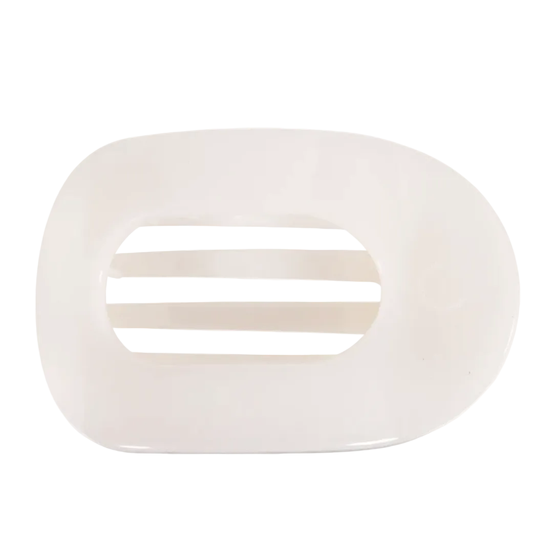Coconut White Flat Round Hair Clip