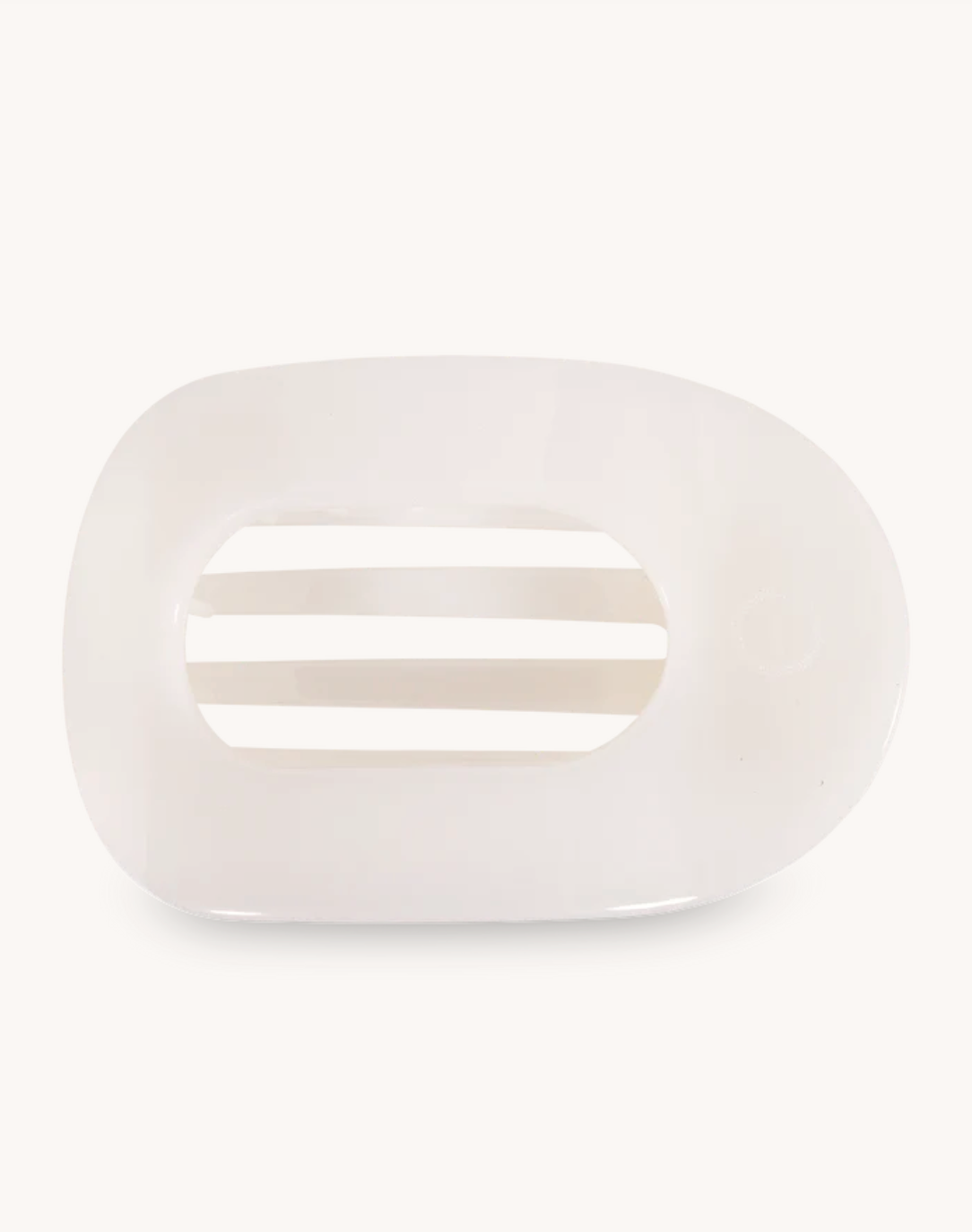Coconut White Small Flat Round Hair Clip
