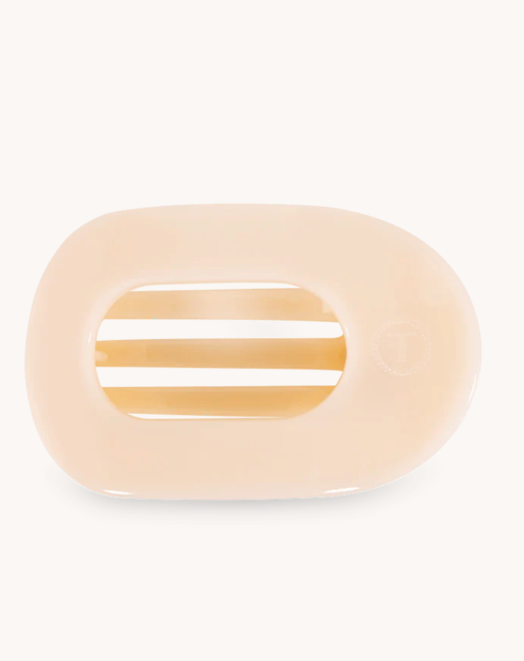 Almond Beige Large Flat Round Hair Clip