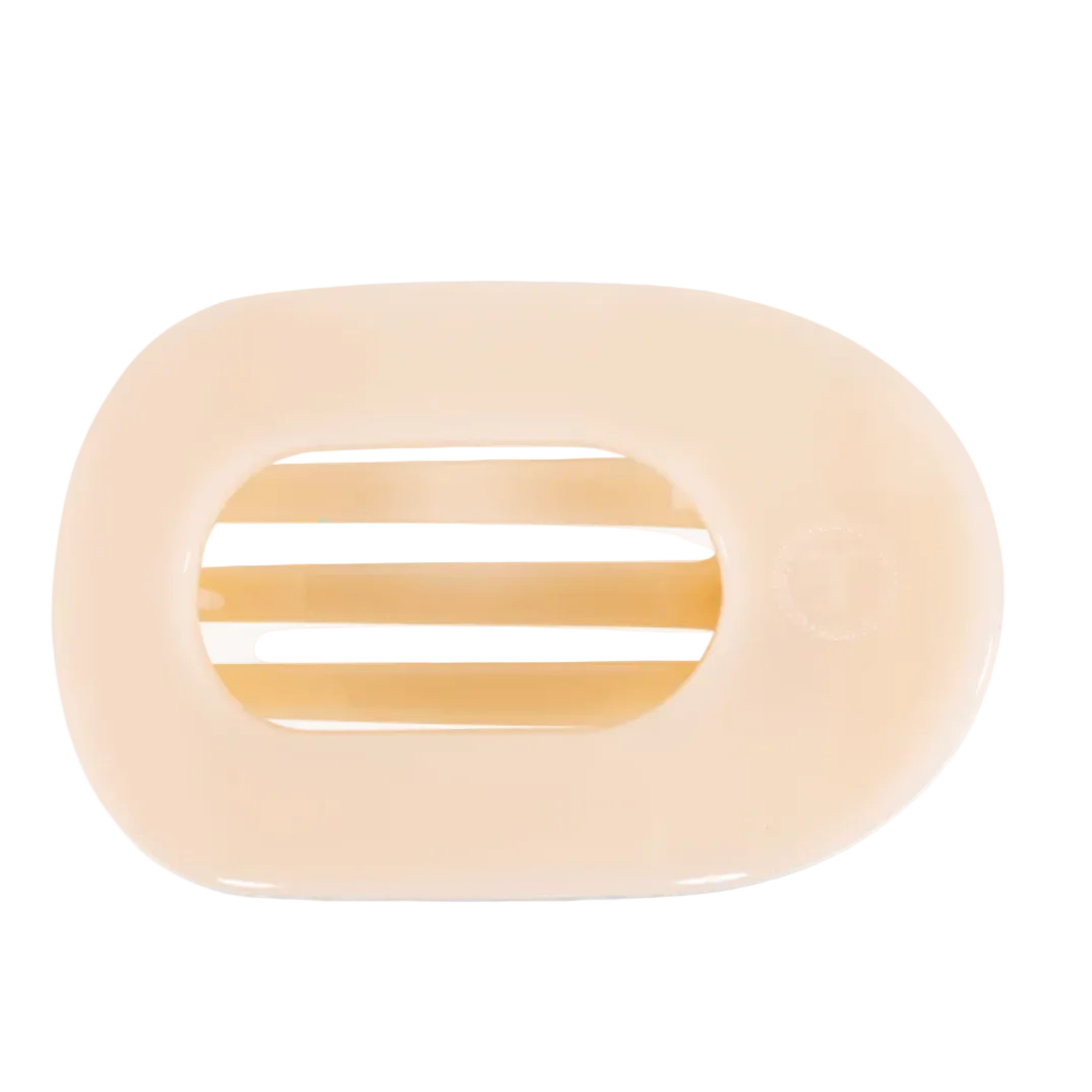 Almond Beige Flat Round Hair Clip