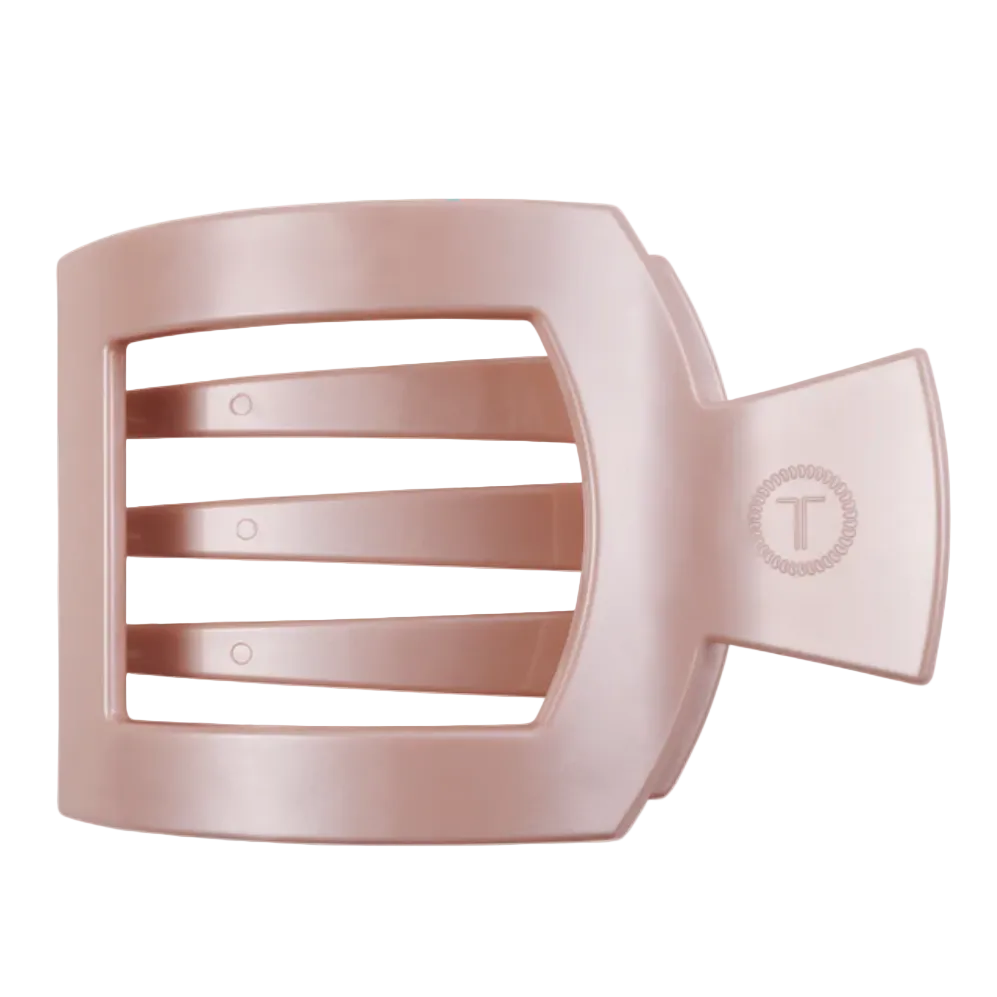 Pearly Pink Large Flat Square Hair Clip