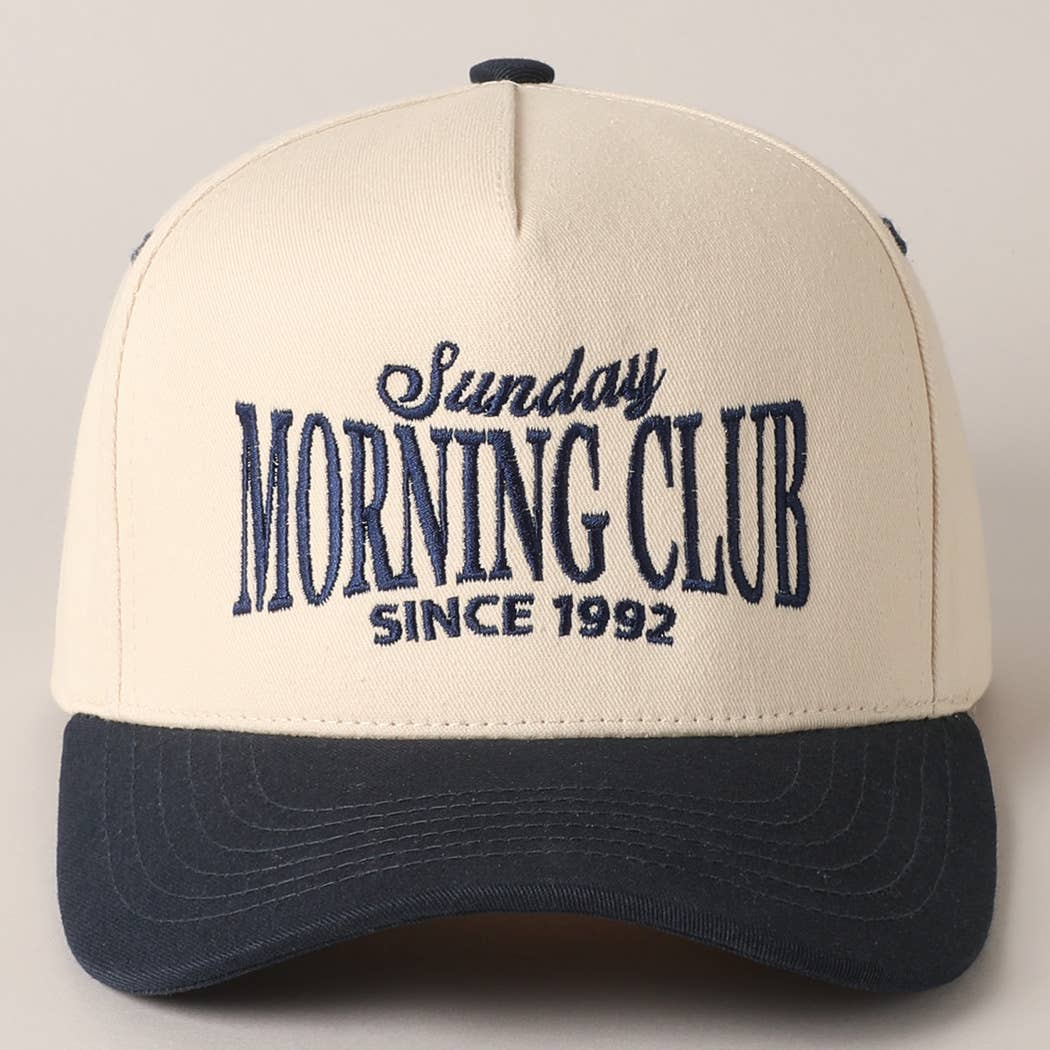 Sunday Morning Club Two-Tone Trucker Hat: Navy / ONE SIZE