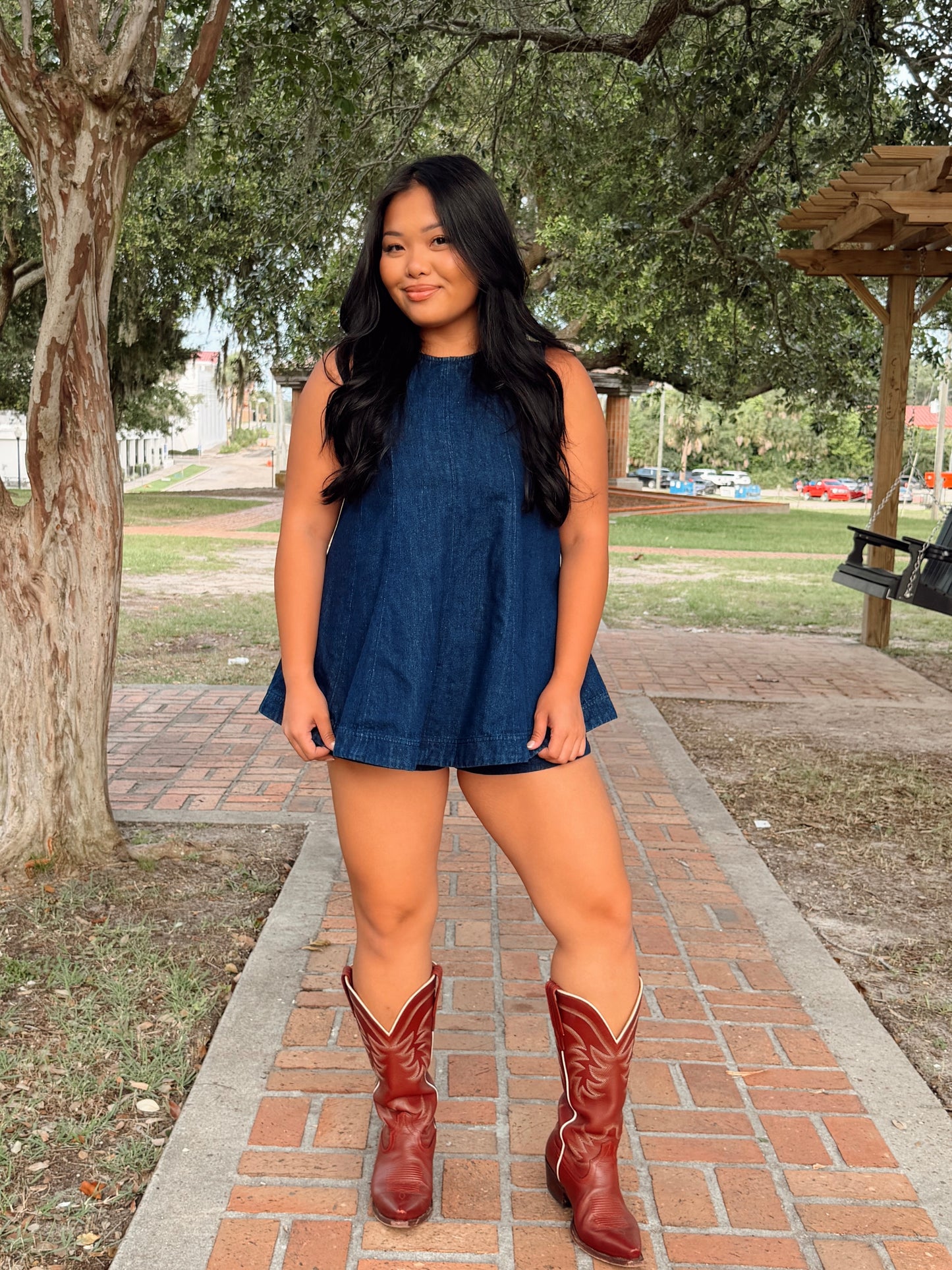 Megan Top - dark wash