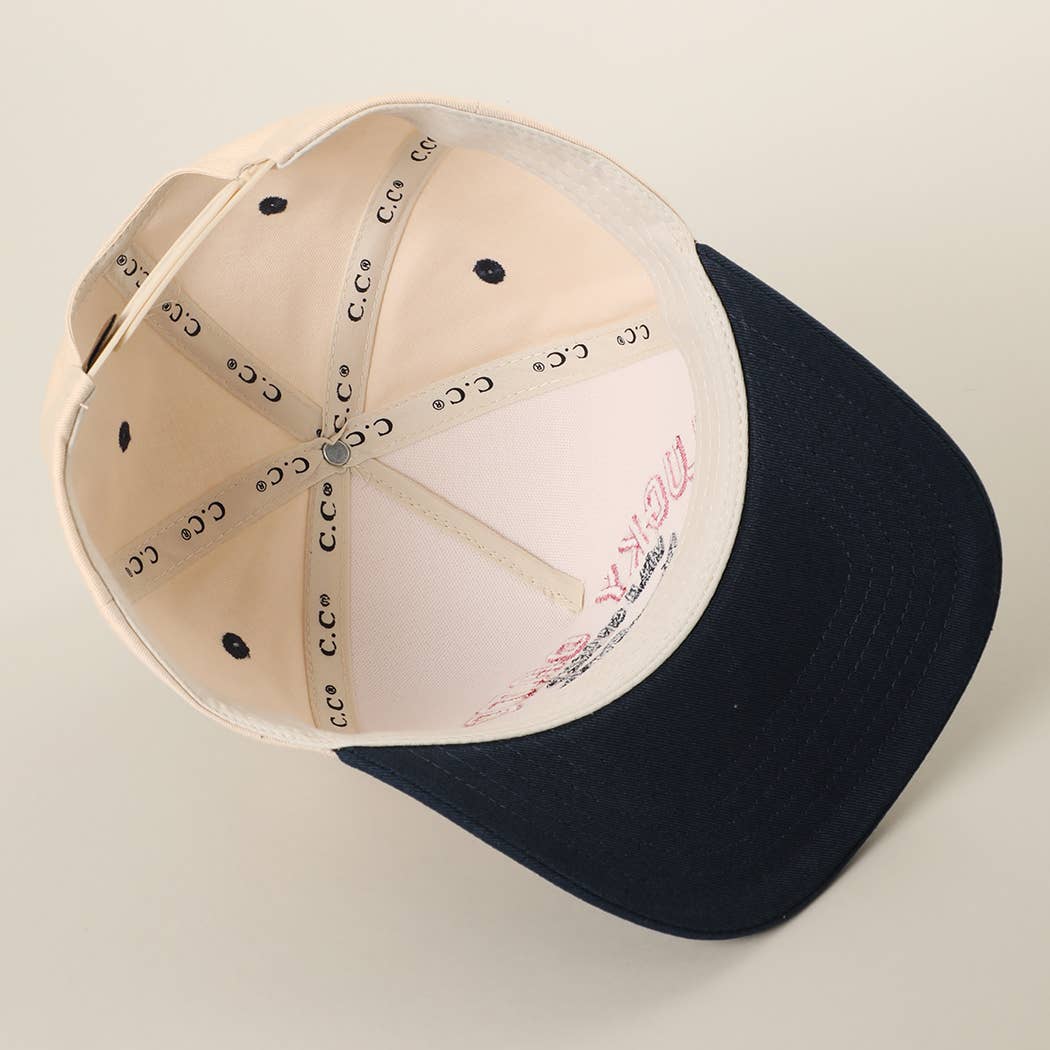 LUCKY CATCH 3D Embroidered Two-Tone Trucker Hat: NVY / One Size