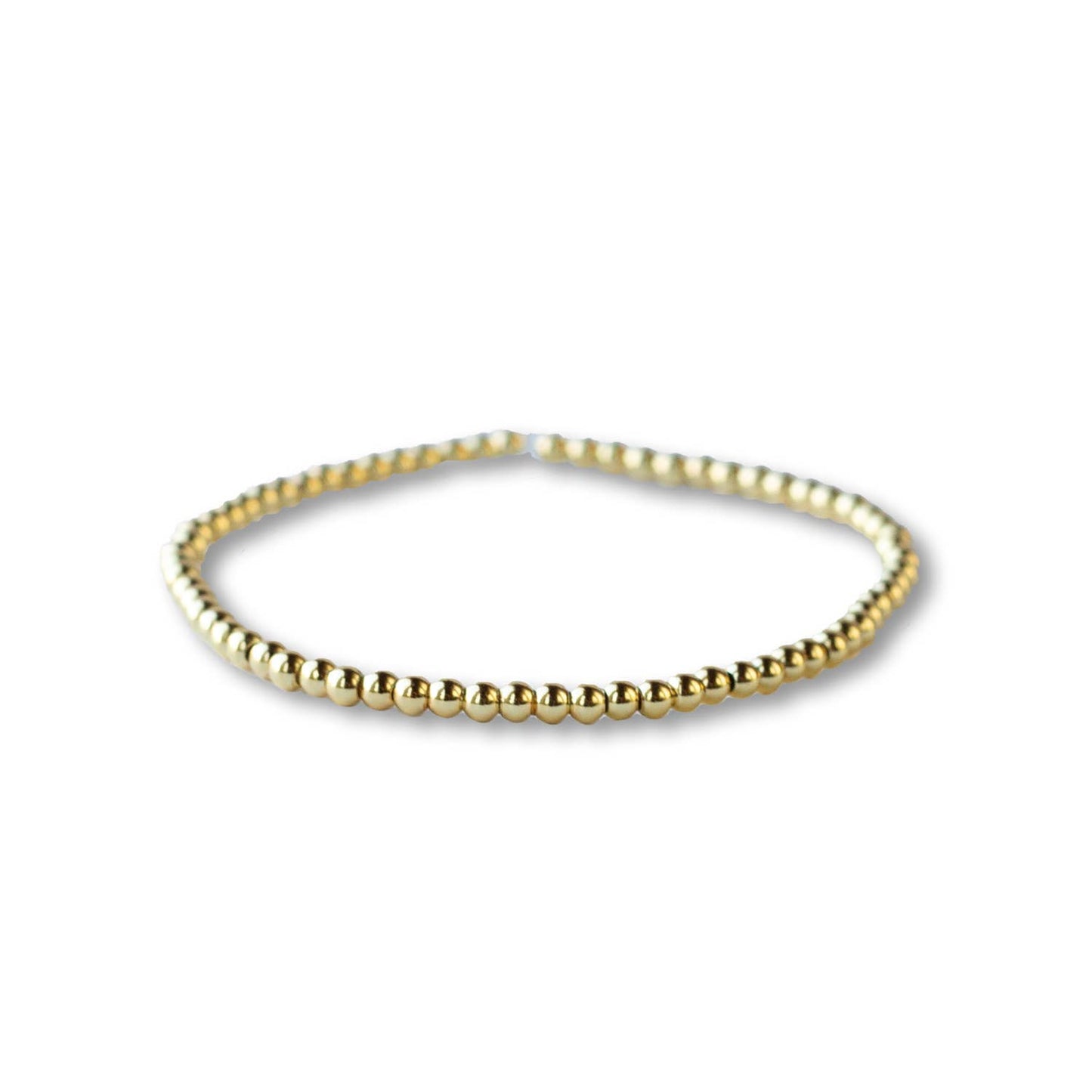 Gold Beaded Bracelets-3mm, Smooth