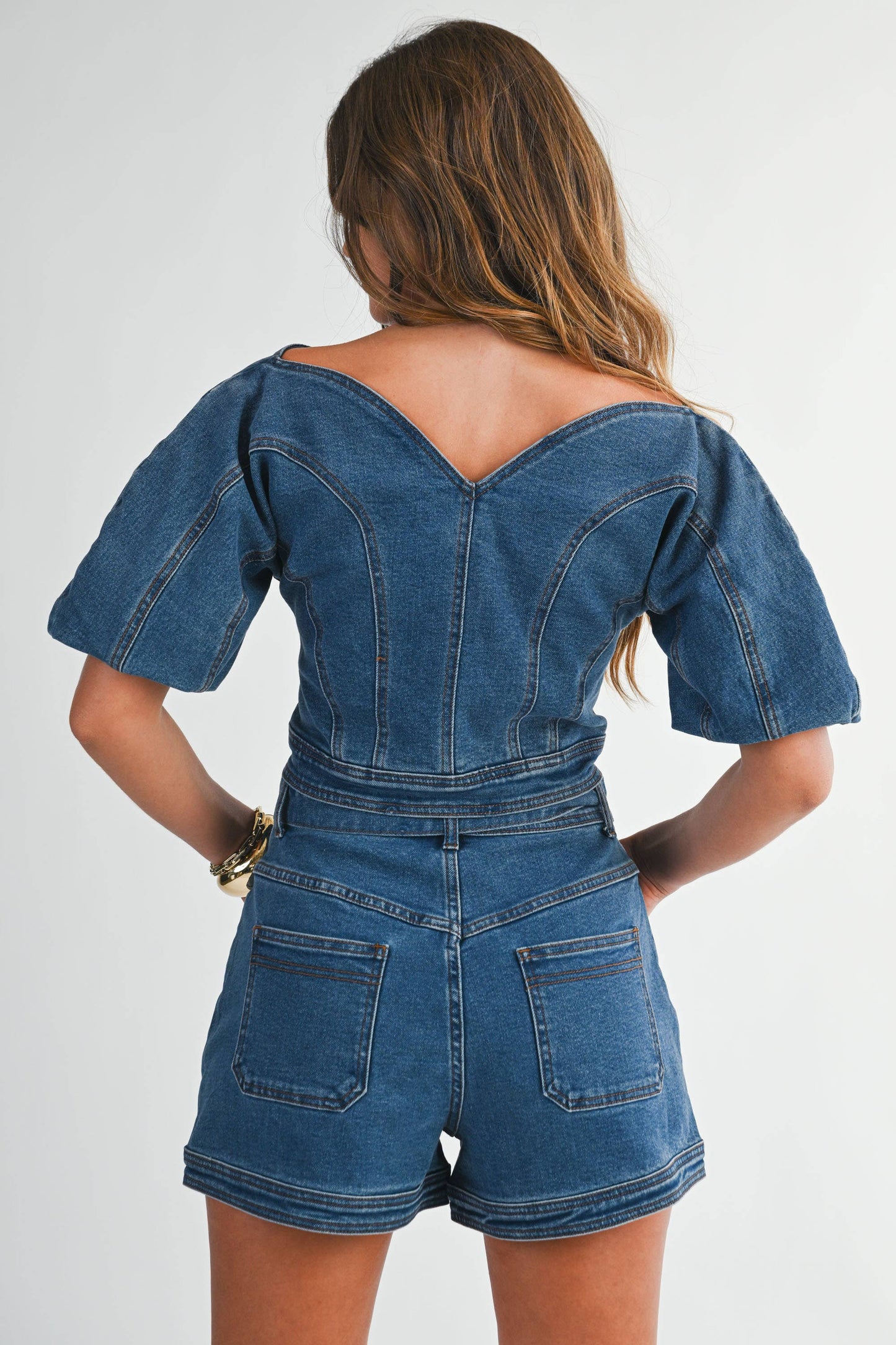 High-Waisted Denim Shorts