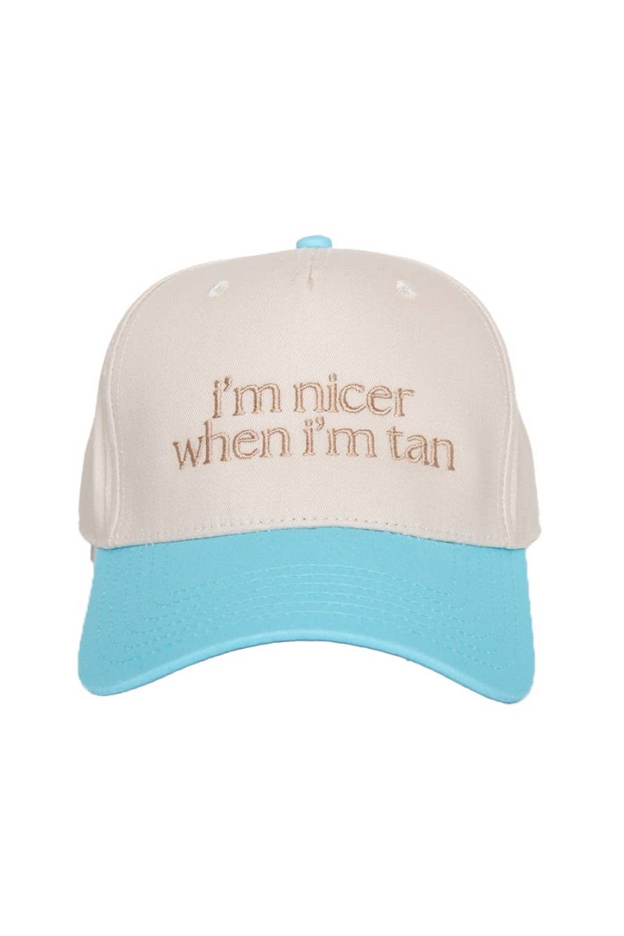 I'm Nicer When I'm Tan Two-Toned Vintage Hats Grad Gift Idea: Pink and Light Pink Stripe