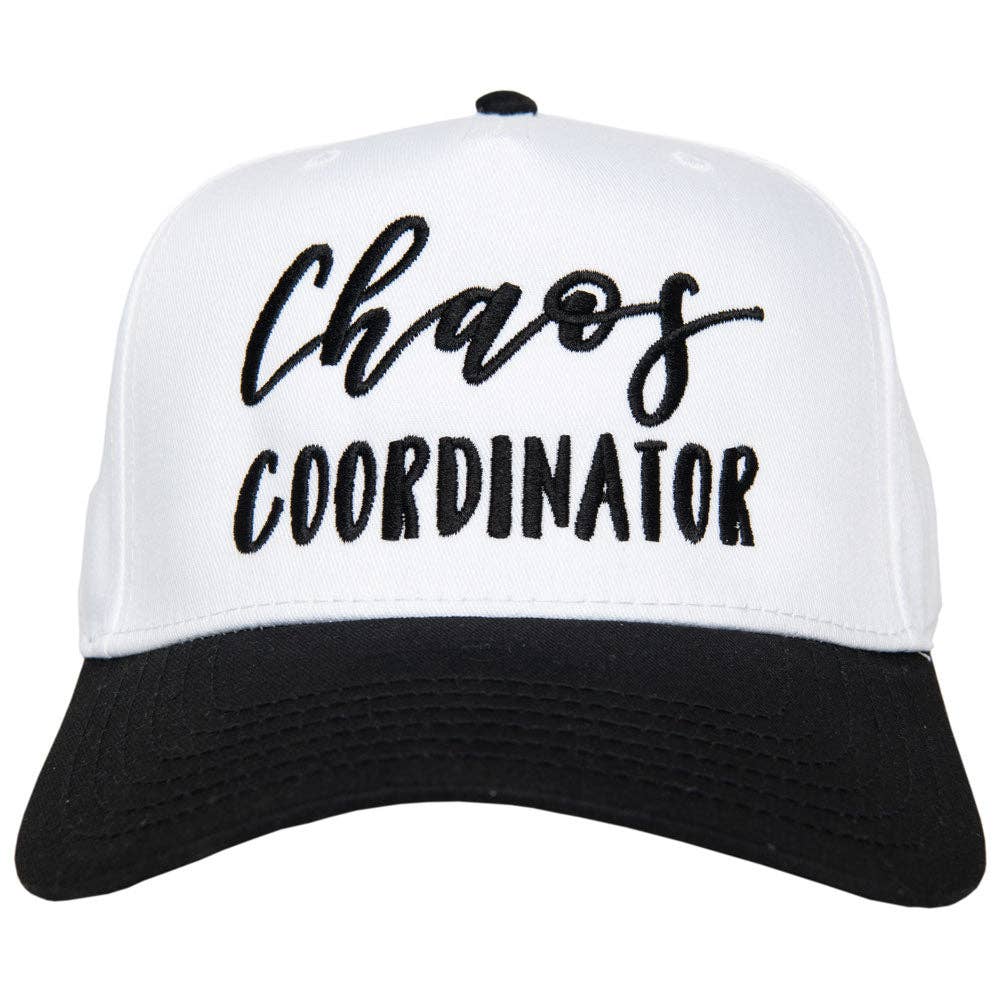 Chaos Coordinator Funny Two-Toned Hat: Pink and Tan