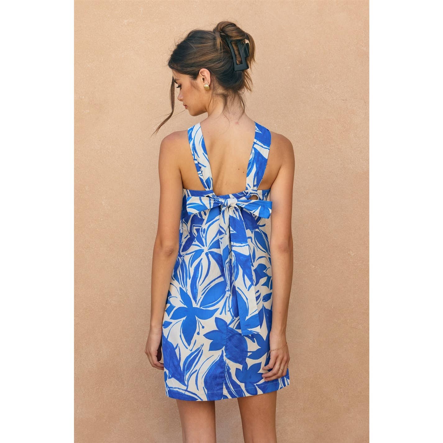 Mykonos Knot Halter Mini Dress: