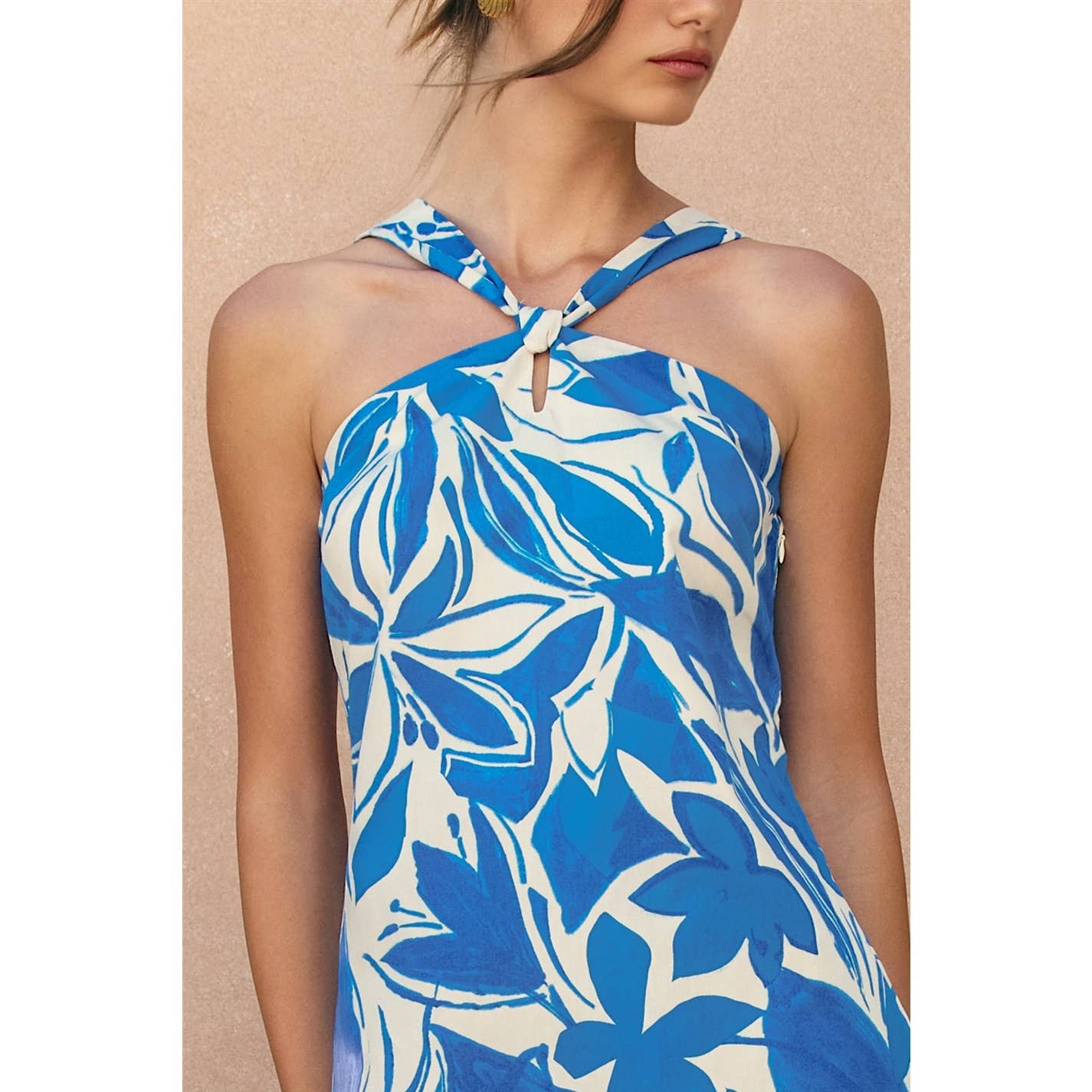 Mykonos Knot Halter Mini Dress: