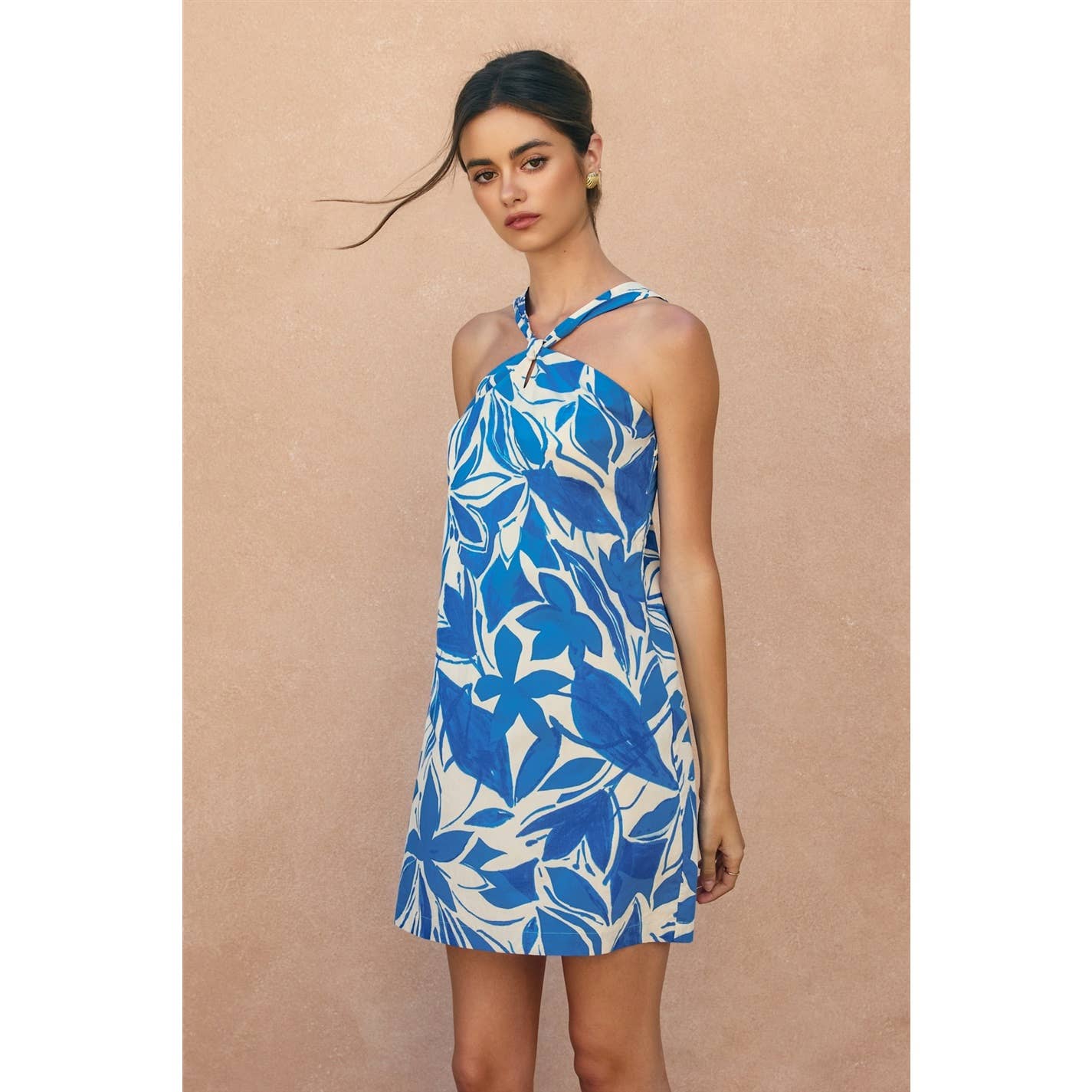 Mykonos Knot Halter Mini Dress: