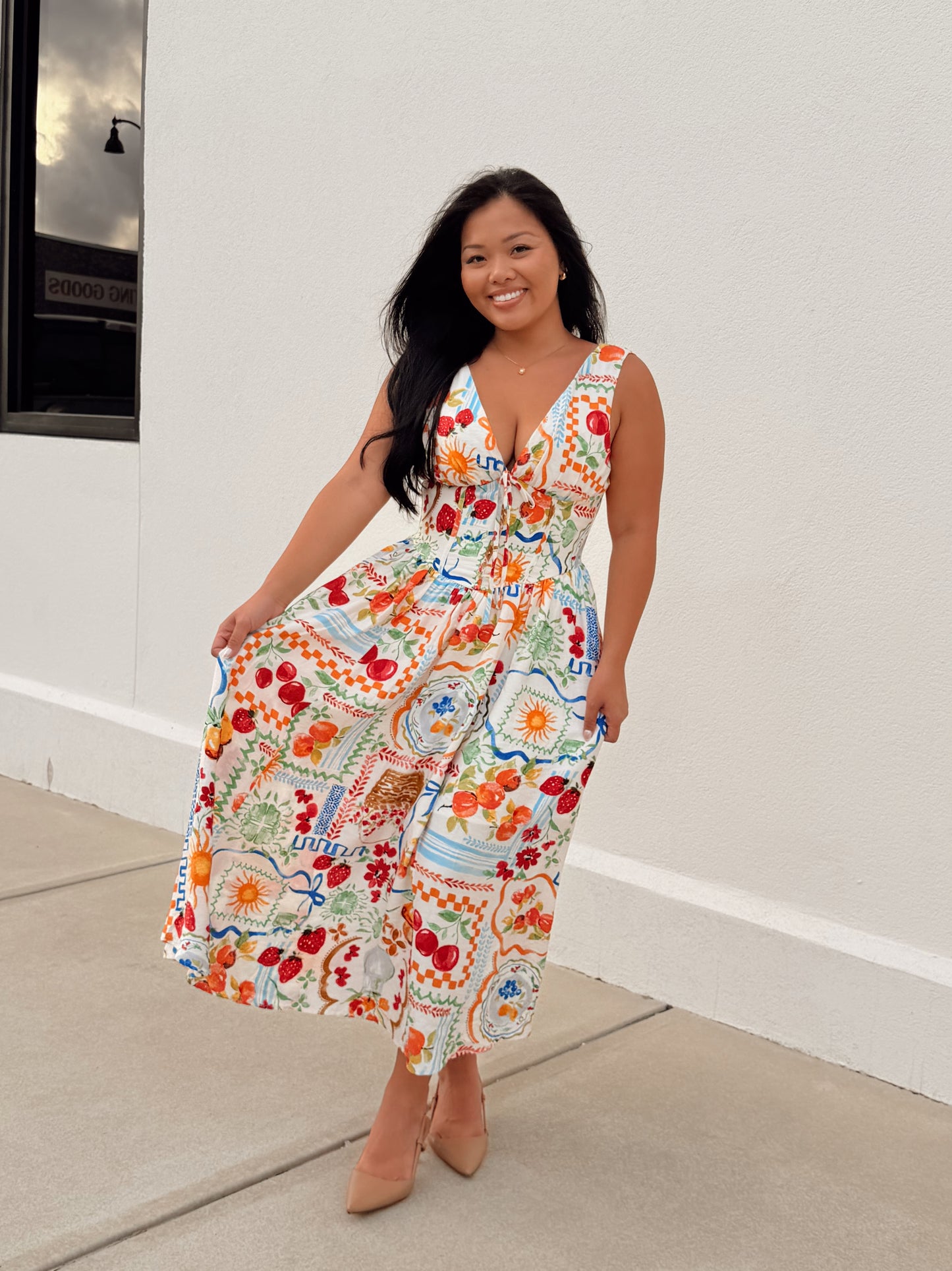 Sweetest Thing Plunging Corset Midi Dress