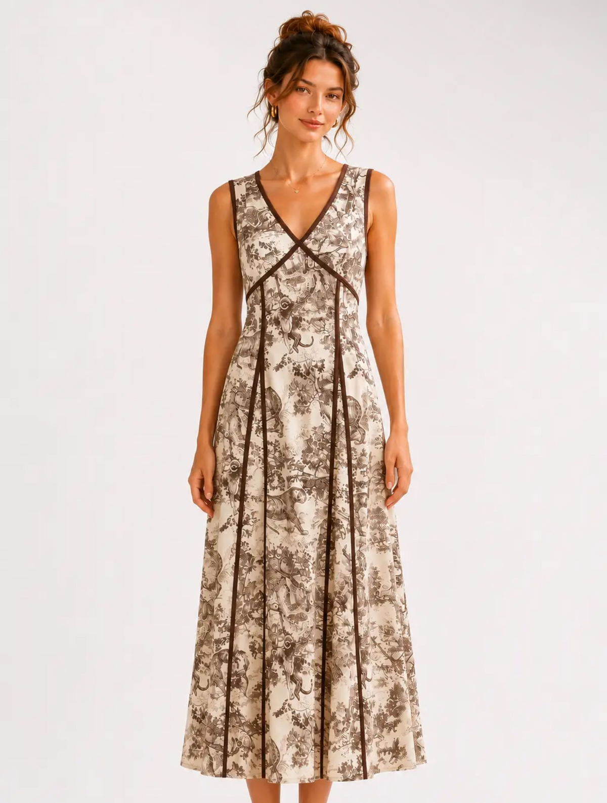 Brown Toile Maxi