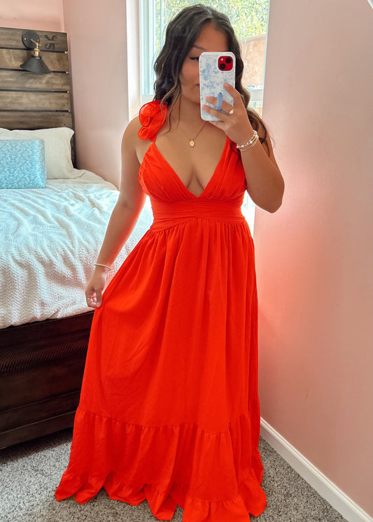 She's Cruising red Maxi dress
