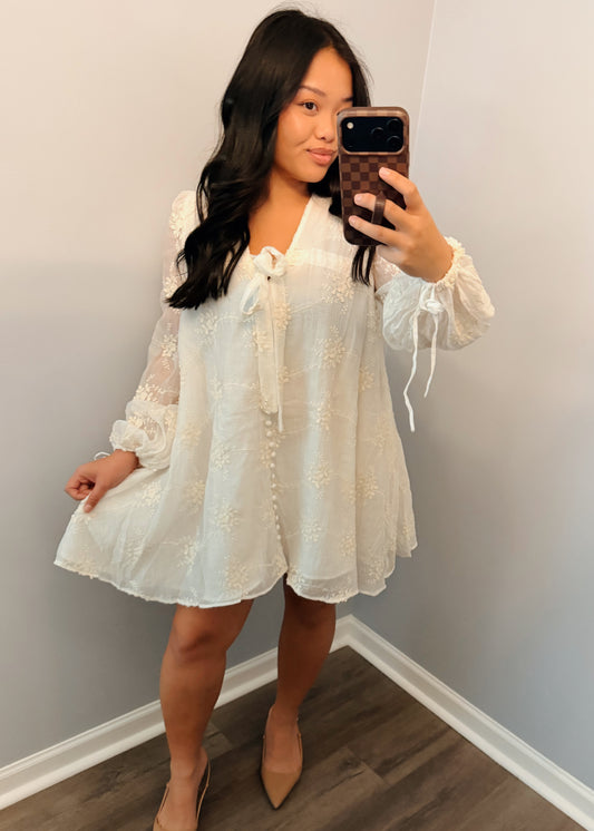 White Christmas baby doll dress