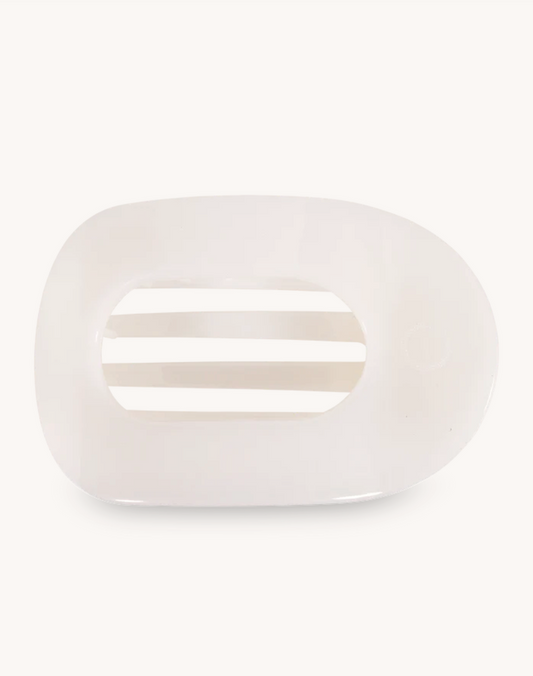 Coconut White Large Flat Round Hair Clip