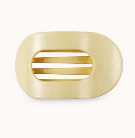 Butter Yellow Medium Flat Round Hair Clip - TELETIES