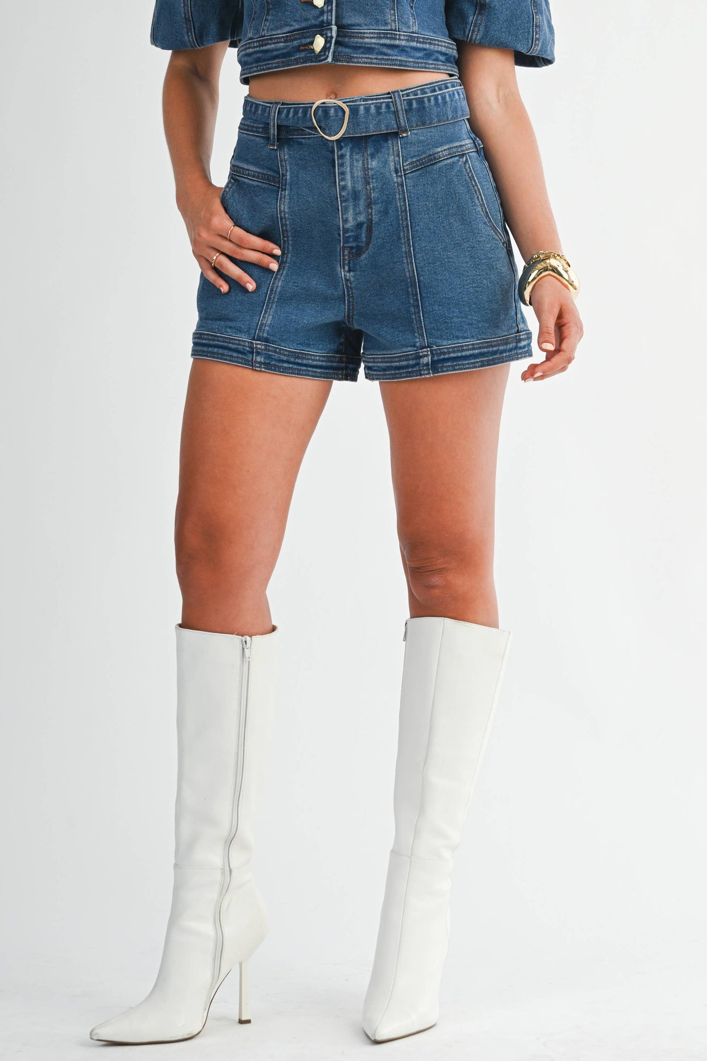 High-Waisted Denim Shorts