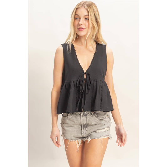 Lace tie top