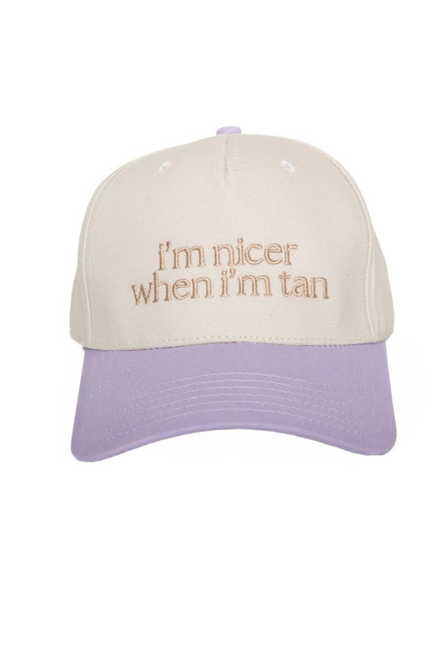 I'm Nicer When I'm Tan Two-Toned Vintage Hats Grad Gift Idea: Pink and Light Pink Stripe