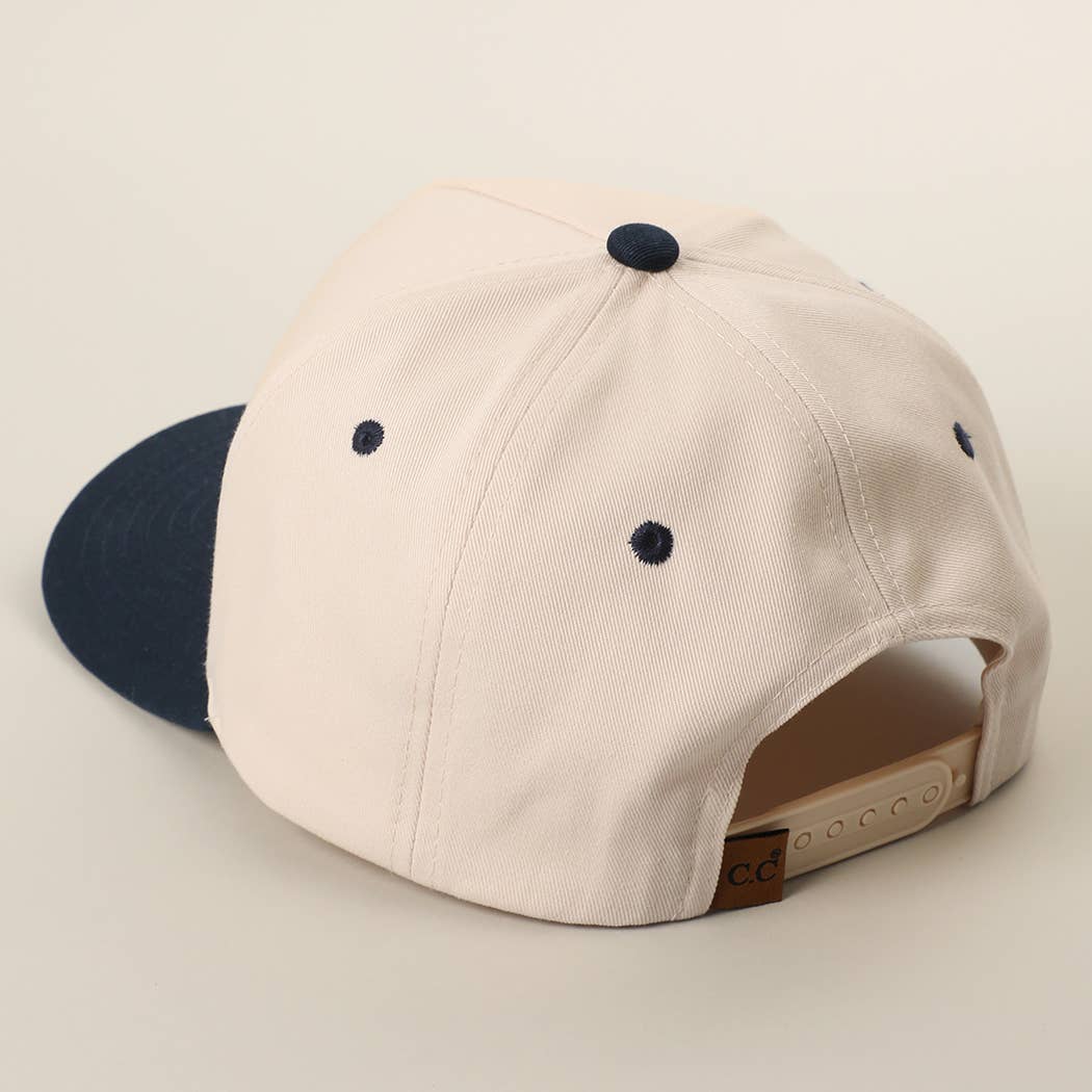 LUCKY CATCH 3D Embroidered Two-Tone Trucker Hat: NVY / One Size