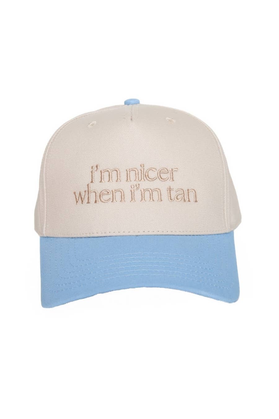 I'm Nicer When I'm Tan Two-Toned Vintage Hats Grad Gift Idea: Pink and Light Pink Stripe
