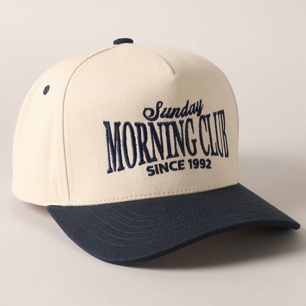 Sunday Morning Club Two-Tone Trucker Hat: Navy / ONE SIZE